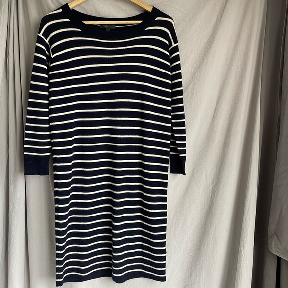 BNWT J.Crew Stripe Merino Wool Dress - Picture 1 of 6